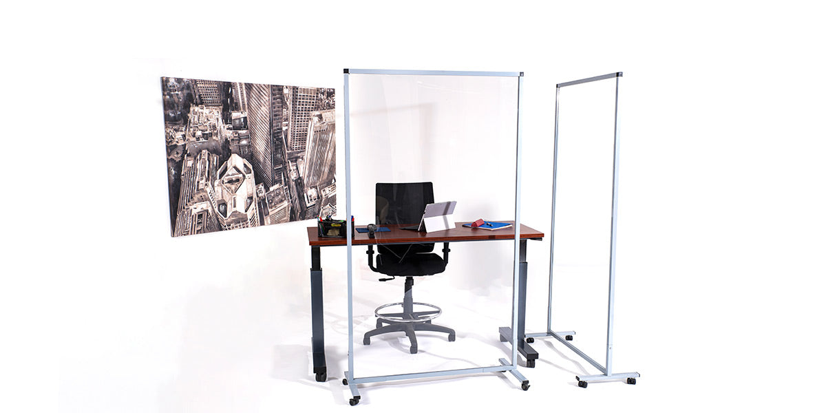 36"W Clear Mobile Partition