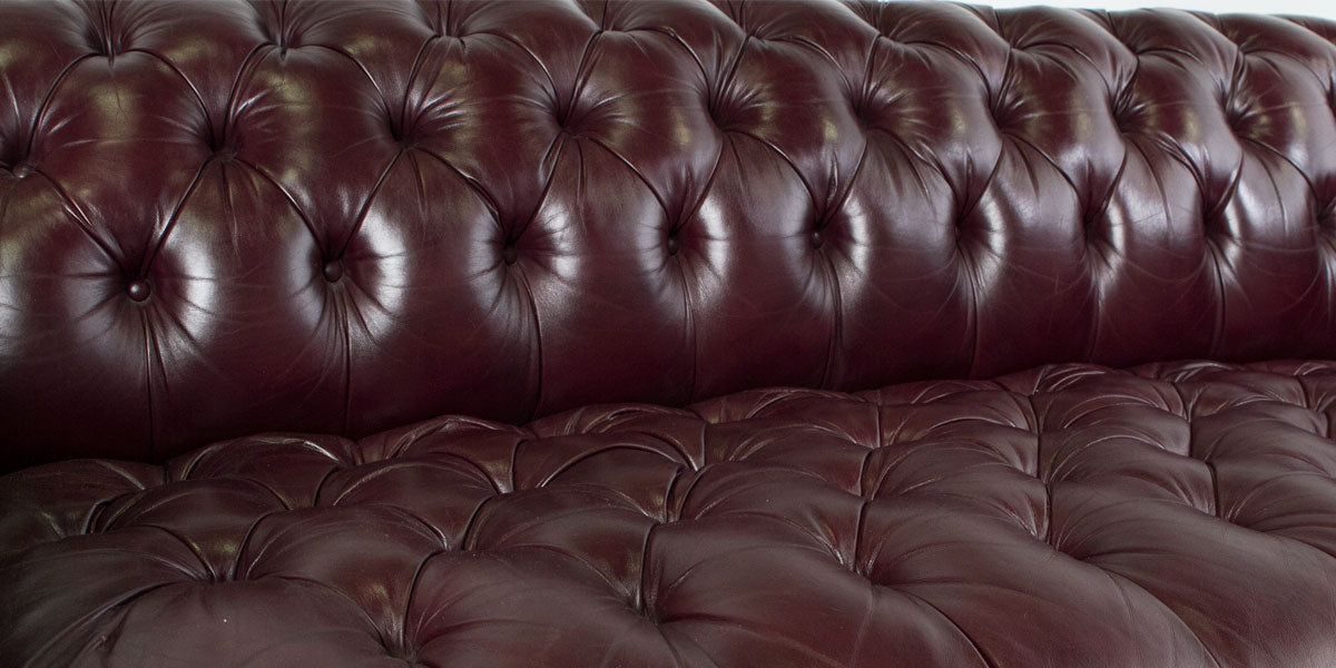 78"W Leather Chesterfield Sofa