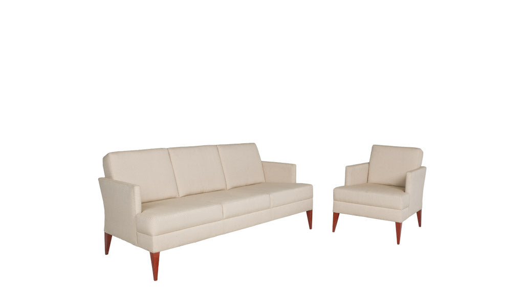 74.75"W Beige Fabric Sofa