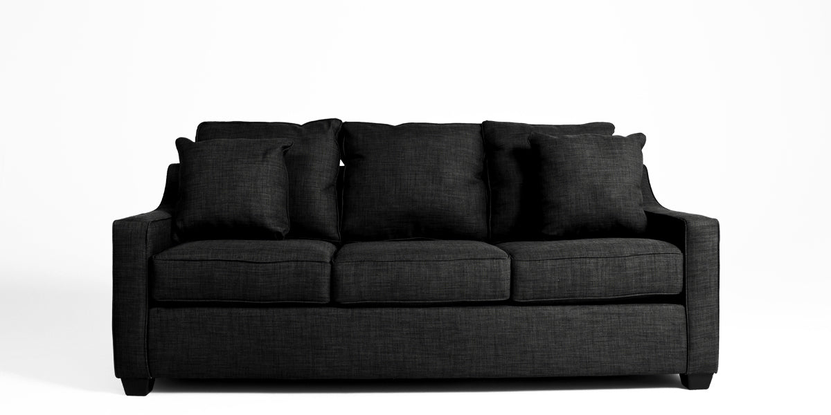 81"W Charcoal Fabric Sofa