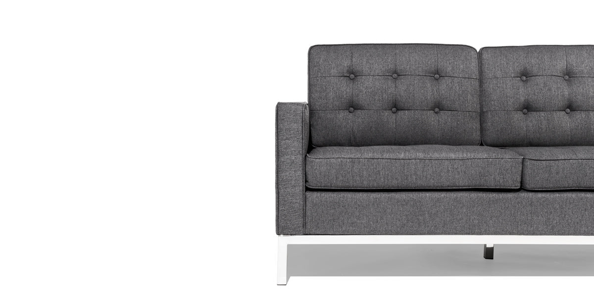 91.5"W Grey Loft Sofa