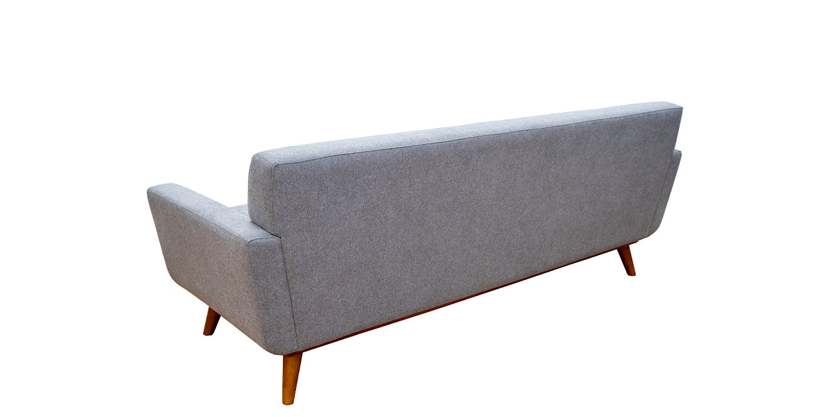 90.5"W Grey Fabric Sofa