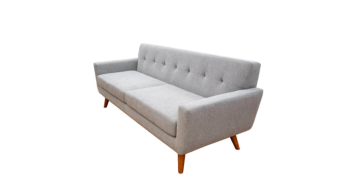 90.5"W Grey Fabric Sofa