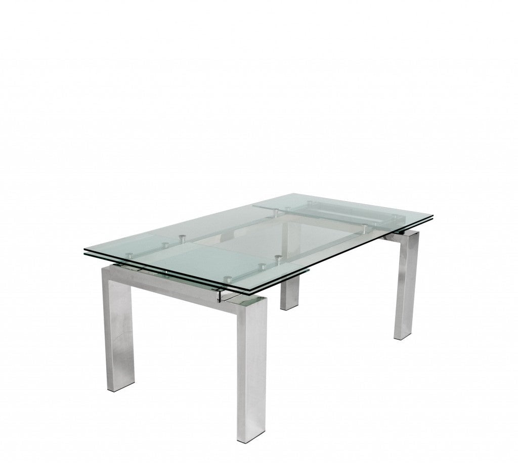 72" - 106"W Glass Extension Table