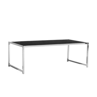 44"W Black Glass/Chrome Coffee Table