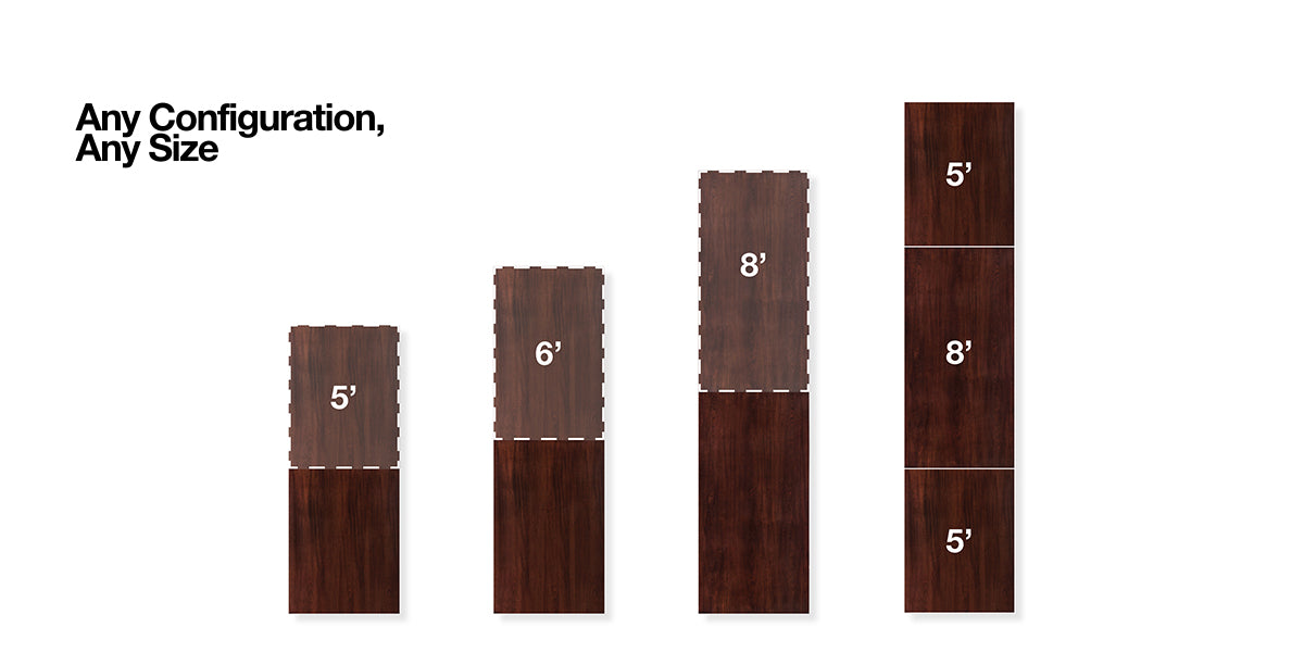 5' - 18' Espresso Modular Conference Table