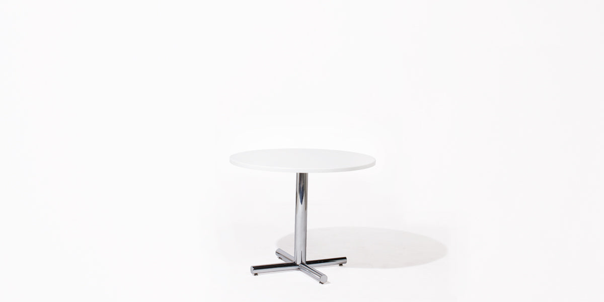 36"DIA White Laminate Table