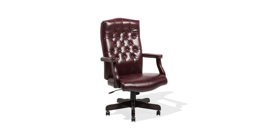 Oxblood Vinyl High Back Chair